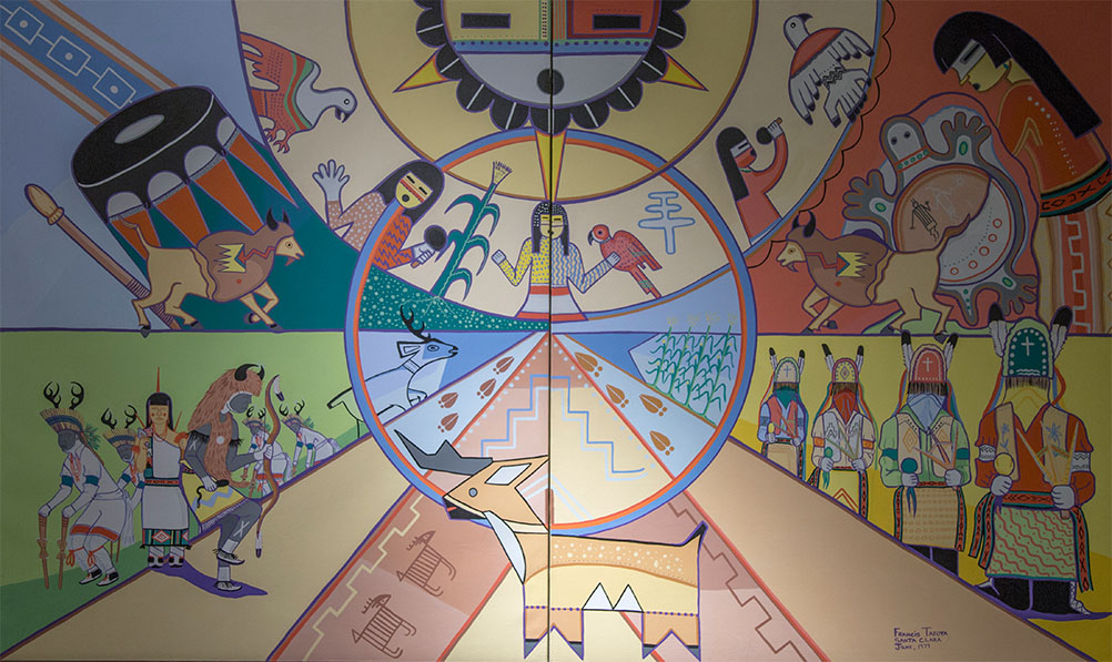 Mural by Francis Tafoya of Santa Clara Pueblo